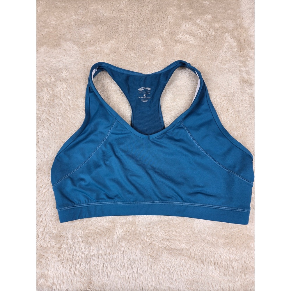 Cascade Sport Performance Teal Racerback Sports Bra XL Polyester Spandex‎